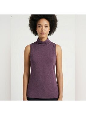 KIT and ACE Burgundy Sleeveless Stretchy Jersey Knit Turtleneck Tank US Sz M